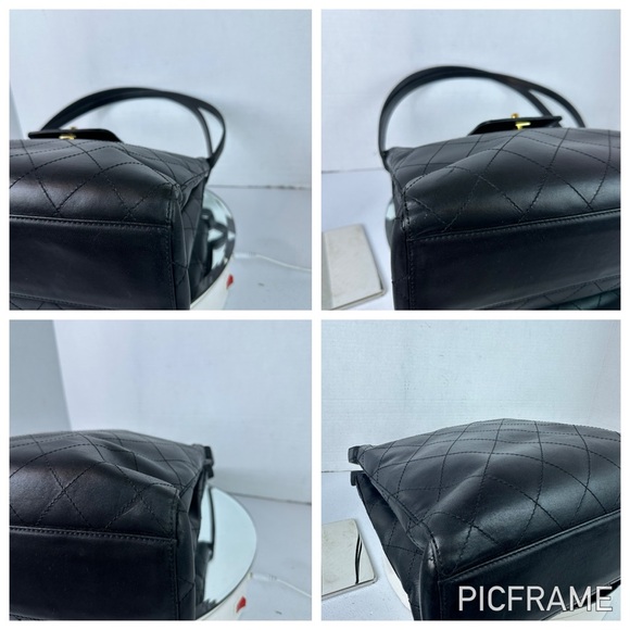 CHANEL CC TURNOLCK LAMBSKIN LEATHER TOTE - Picture 4 of 13